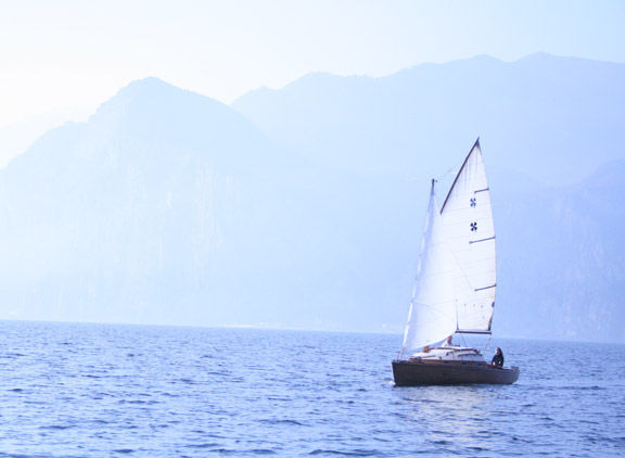 Segelboot am Gardasee.